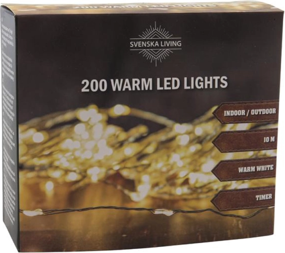 Cadena de luces con temporizador 200 LED, 10 m