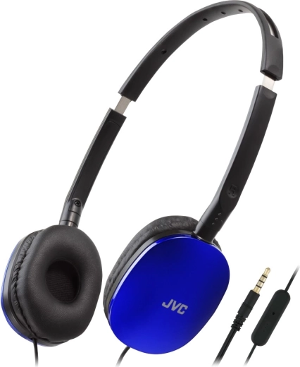 Auriculares FLATS con micrófono y control, azules