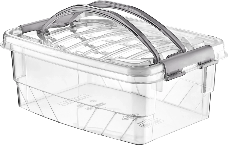 Caja de almacenamiento Handy Box 5 l con tapa y clips