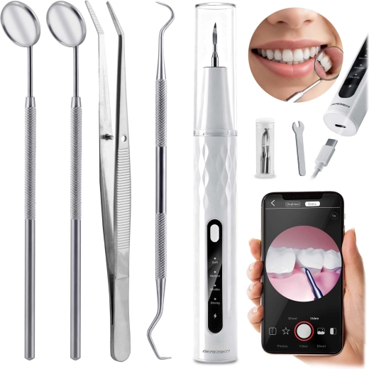 Scaler ultrasónico con cámara integrada BERDSEN – 4 modos, luz LED, USB‑C