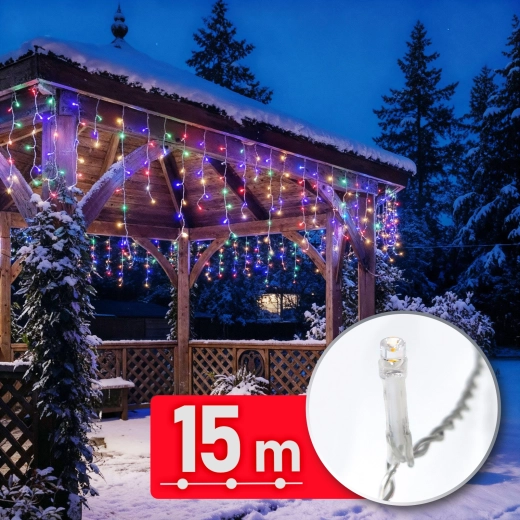 Cadena de luces LED multicolor de 15 m, 600 LED