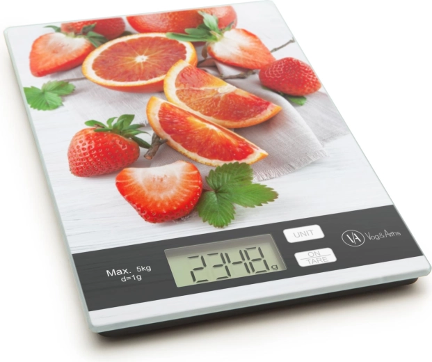 Báscula de cocina con motivo de frutas
