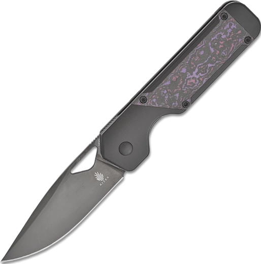 Kizer Militaw cuchillo de bolsillo plegable 8,5 cm, DLC, titanio y Fatcarbon Purple Haze