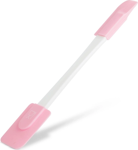 Espátula de silicona de doble cara rosa