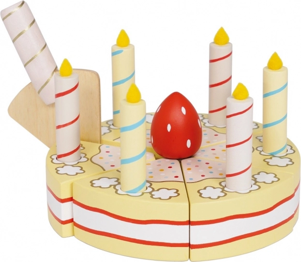 LE TOY VAN tarta de cumpleaños de vainilla de madera con velas