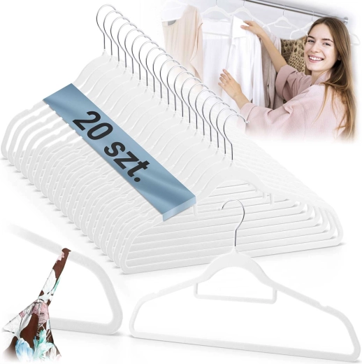 Percha de terciopelo para ropa MASSIDO, set de 20 uds.
