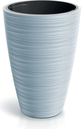 maceta redonda VENA ROUND 34,9 cm gris claro con inserto