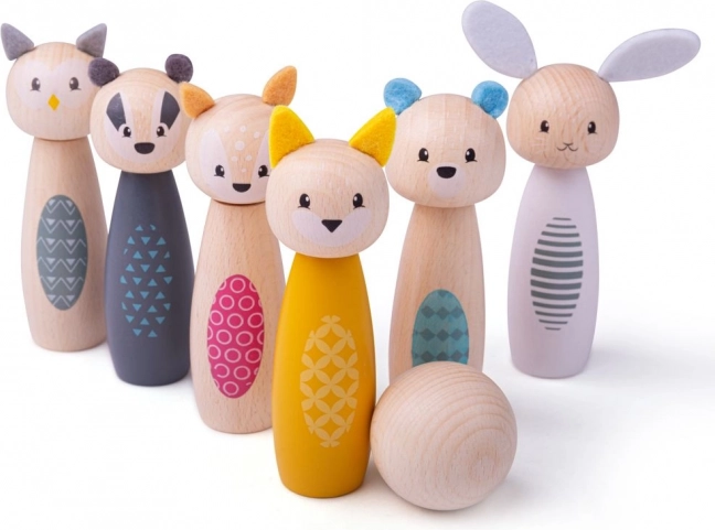 Boliche de madera animales del bosque BIGJIGS TOYS