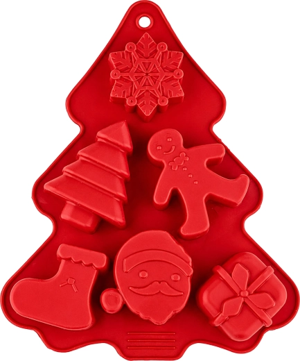 Molde de silicona para 6 dulces navideños