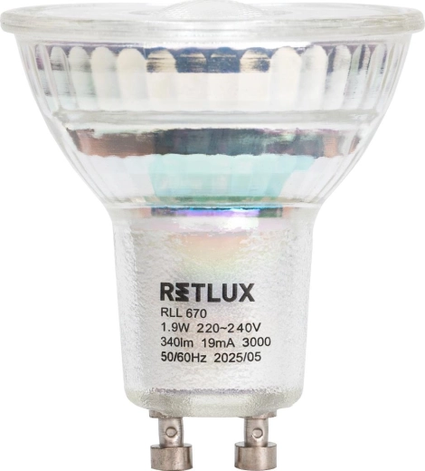 Bombilla LED reflectora Retlux RLL 670 GU10 1,9 W, blanco cálido