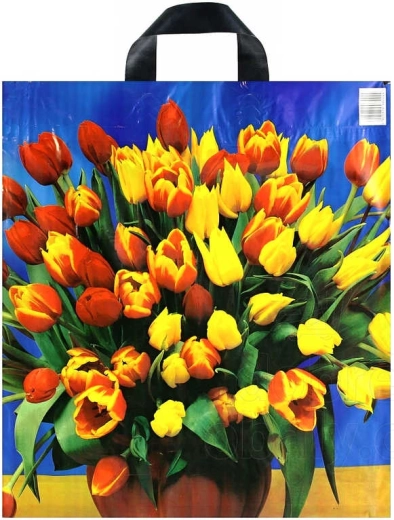 Bolsa de compra de plástico impresa con asa de cinta 43 × 48 cm - 1 pieza