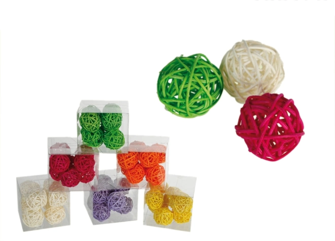 Juego de bolas decorativas de ratán – Naranja