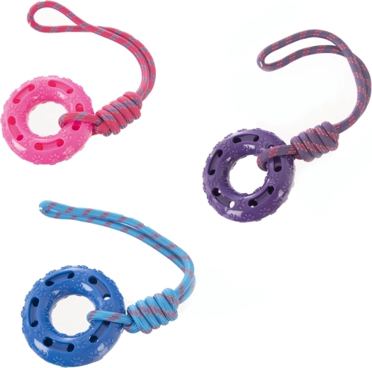 Juguete para perro de plástico resistente y cuerda 51 cm (3 variantes)