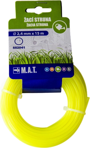 Hilo de nailon para desbrozadora 2,4 mm, perfil redondo, 15 m, amarillo