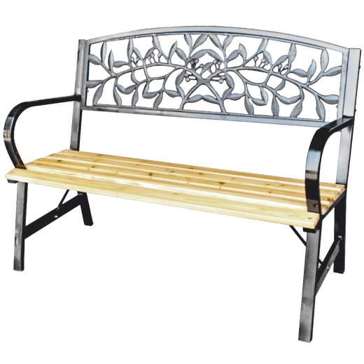 Banco de jardín Garden Line de 120 cm con respaldo decorativo
