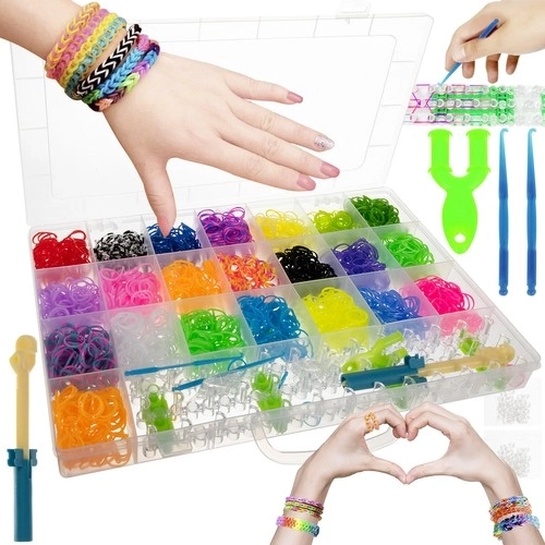 Juego XXL de gomas creativas para hacer pulseras con telar