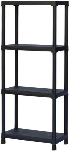 Estantería de plástico 600 × 300 × 1330 mm, 4 estantes