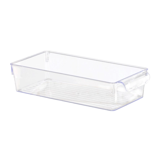 Organizador de plástico transparente con tapa 15 × 32,5 × 7,5 cm