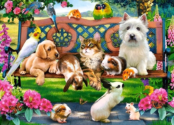 Puzle de 180 piezas – Mascotas en el parque