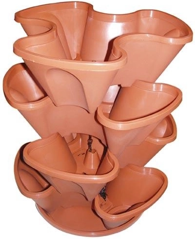 Conjunto de maceteros colgantes en cascada, diámetro 35 cm, 4 piezas, mezcla de colores