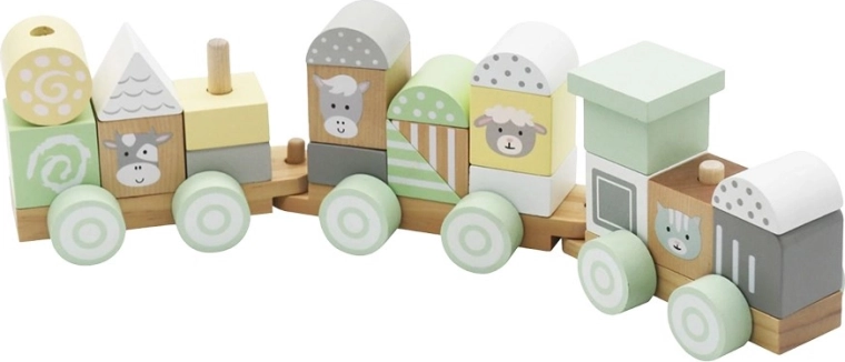 Tren de madera con bloques BABY MIX