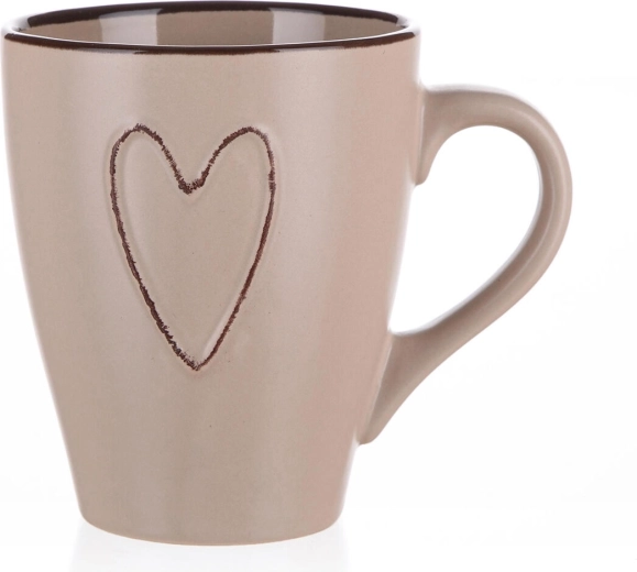 Taza de cerámica Heart 310 ml beige