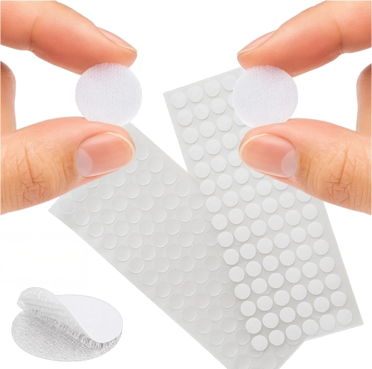 Ruhhy círculos autoadhesivos de velcro 18 mm, blanco (500 uds)