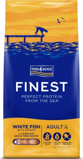 Fish4Dogs Finest croquetas pequeñas para perros adultos pescado blanco y patatas 6 kg