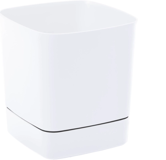 Maceta con plato Clima 34 × 34 cm blanca