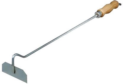 Rastrillo para chimenea con mango de madera, galvanizado