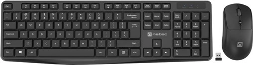 Teclado y ratón inalámbricos Natec Squid Plus US negros