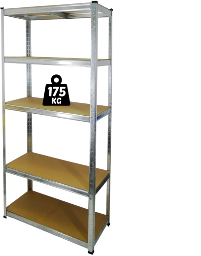 Estantería metálica de 5 baldas 180 × 90 × 30 cm, capacidad de carga 175 kg por balda