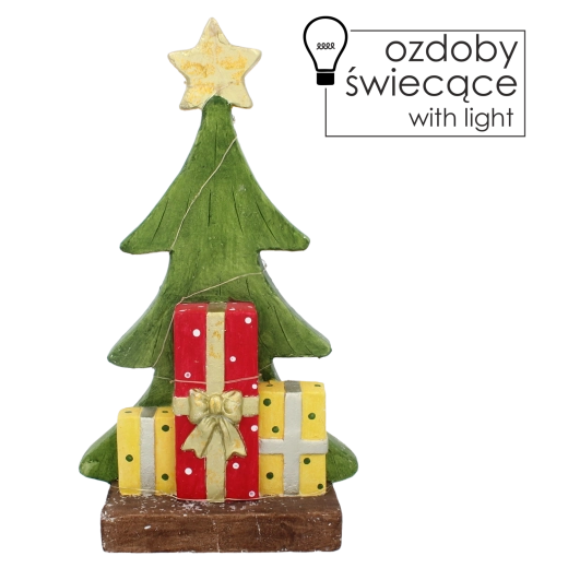 Figura navideña – arbolito con regalos con iluminación LED 45,5 cm