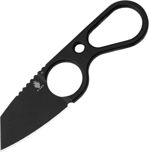 Cuchillo de cuello Kizer Bowtie de acero D2 negro