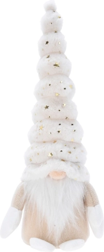 Duende navideño de peluche 42 cm – enano decorativo color crema, mix de 3 variantes