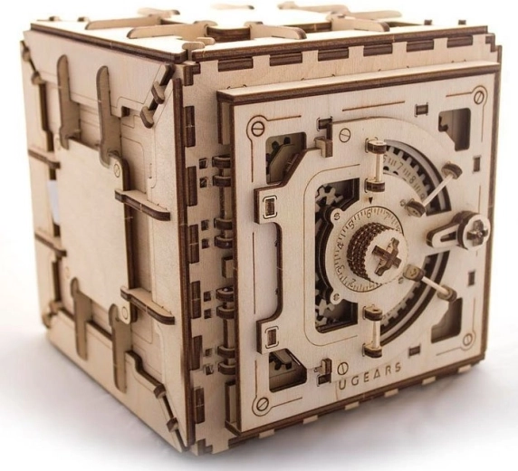 Caja fuerte mecánica de madera UGEARS – puzzle 3D de 179 piezas