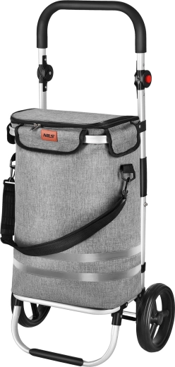 Carrito de la compra plegable 50 l gris NILS Premium
