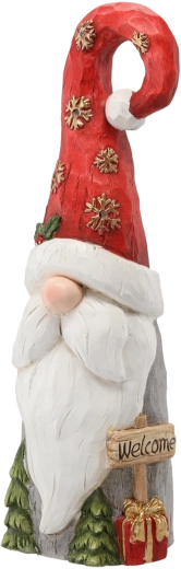 Figura navideña de gnomo con gorro de Papá Noel con LED, 66 cm