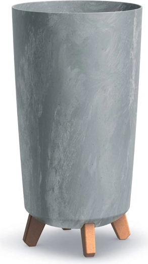 Maceta con patas Gracia Tubus Slim efecto hormigón 24 cm, gris