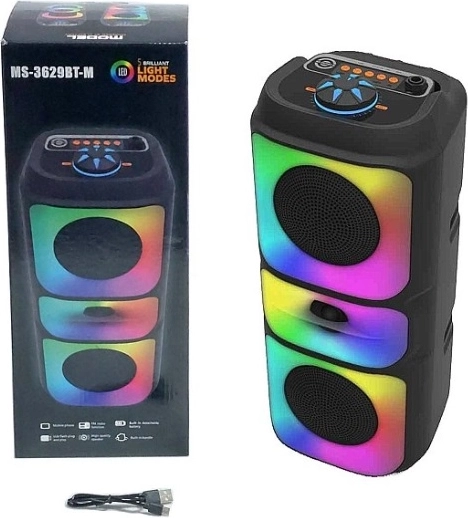 Altavoz Bluetooth compacto con radio FM e iluminación RGB LED
