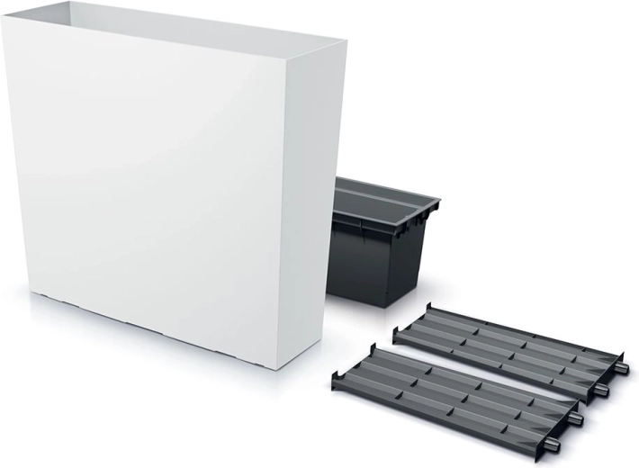 Jardinera alta URBI CASE T 77 cm blanca con inserto