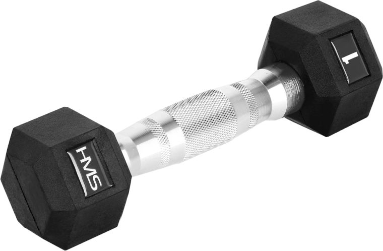 Mancuerna hexagonal engomada HMS Hex Pro de 1 kg