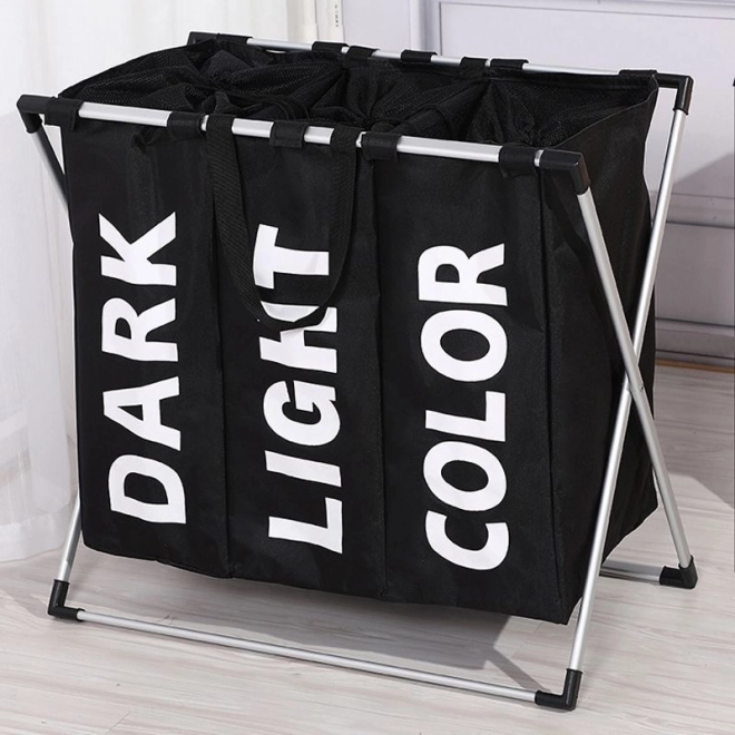 Cesto triple para la ropa – negro