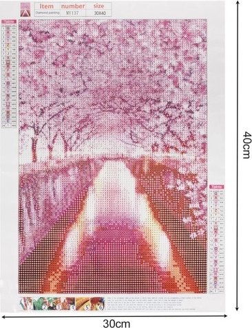 Motivo romántico de cerezos en formato 30 × 40 cm