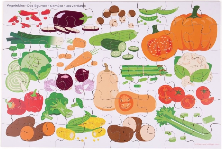 Puzzle colorido con verduras