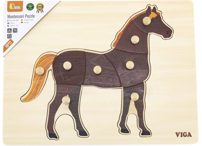 Aprendizaje Montessori con un caballo realista