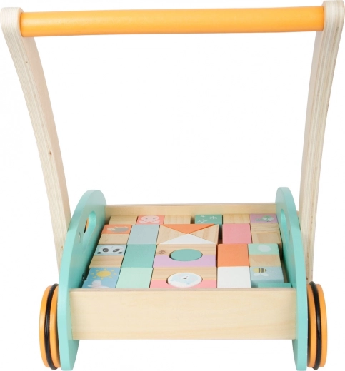 Estructura de madera estable en colores pastel