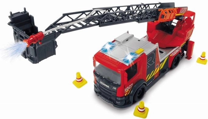 Escalera extensible con cesta y cañón de agua