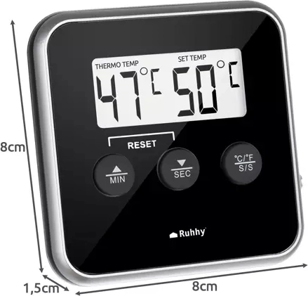 Pantalla LCD clara y cambio °C/°F