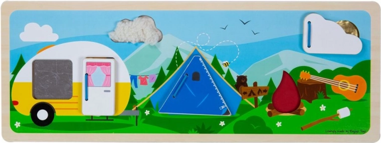 Escena interactiva de acampada